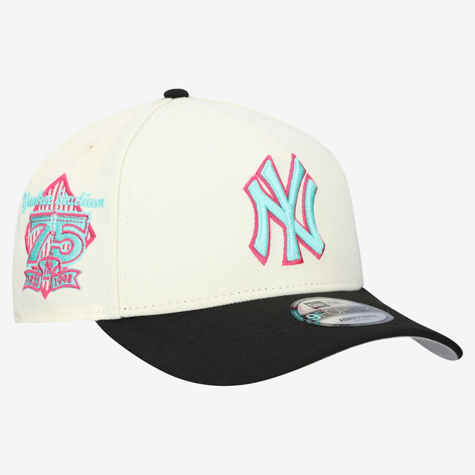 남성용 뉴욕 양키스 New Era 크림 스타디움 크롬 9FORTY A-프레임 조절식 모자