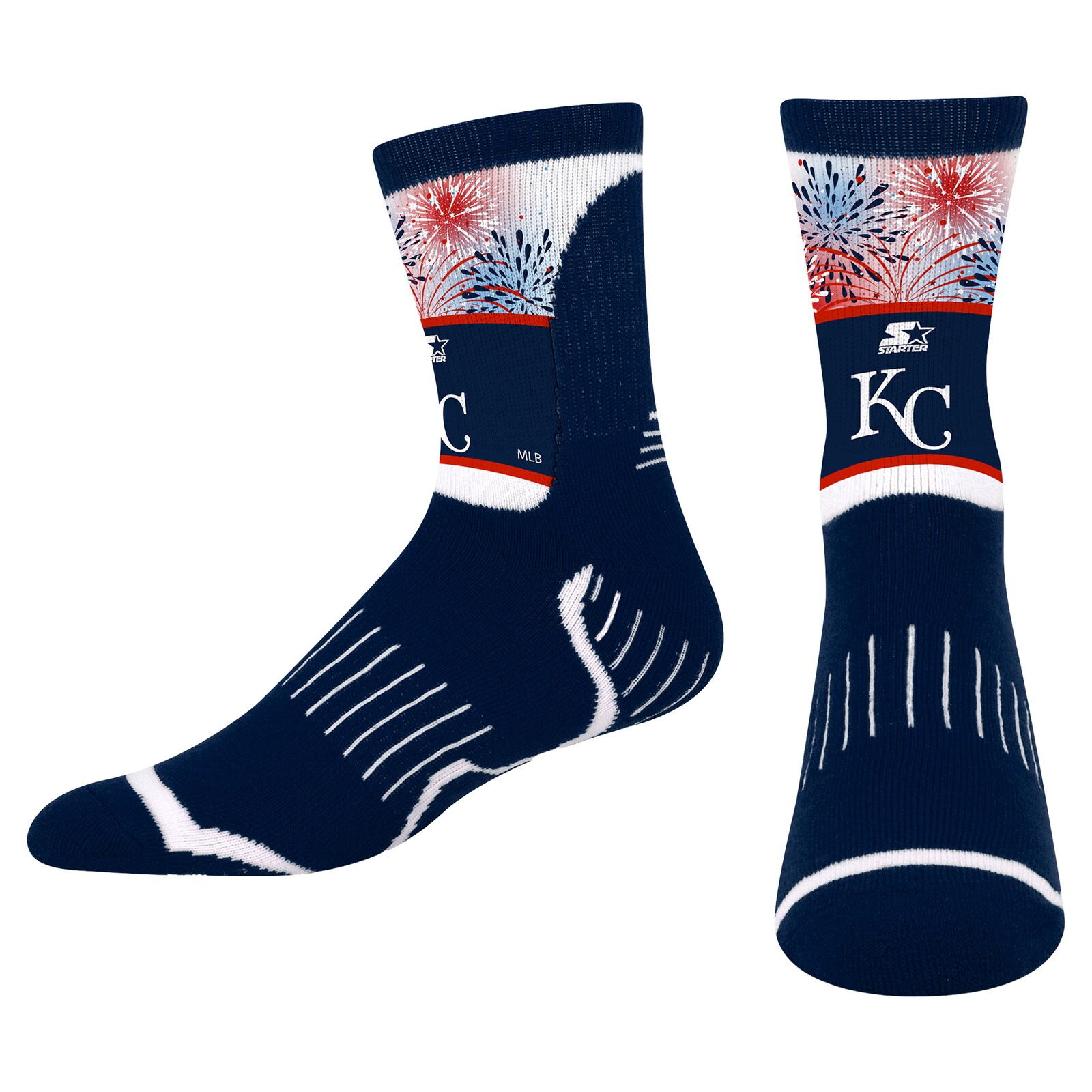 아동용 Kansas City Royals Starter 네이비 아메리카나 불꽃놀이 크루 양말 상세 이미지 2