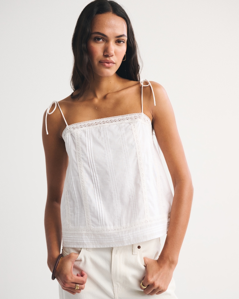 Lace-Trim Tie-Strap Cami 상세 이미지 4