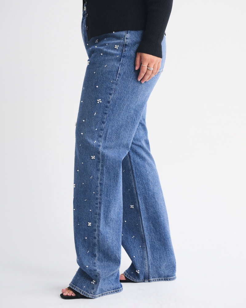 Curve Love High Rise 90s Relaxed Pearl Embellished Jean 상세 이미지 4