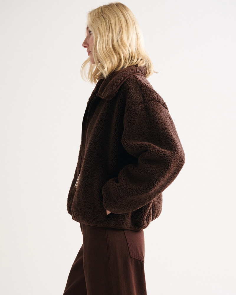 Collared Zip-Up Sherpa Jacket 상세 이미지 4