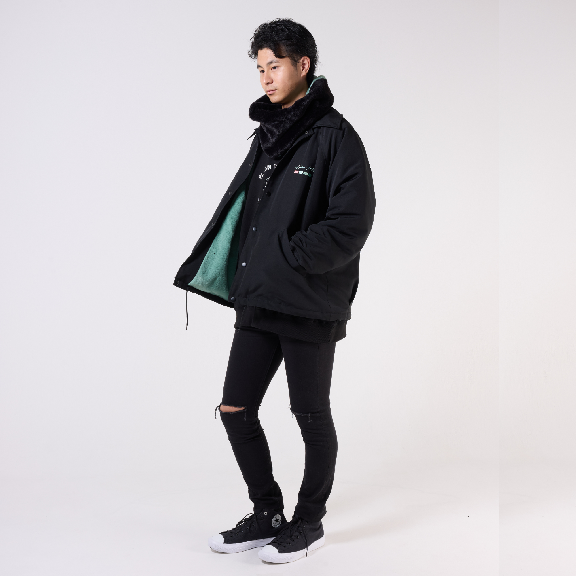 (Goods - Outerwear) Hatsune Miku 인조 퍼 안감 코치 재킷 상세 이미지 12