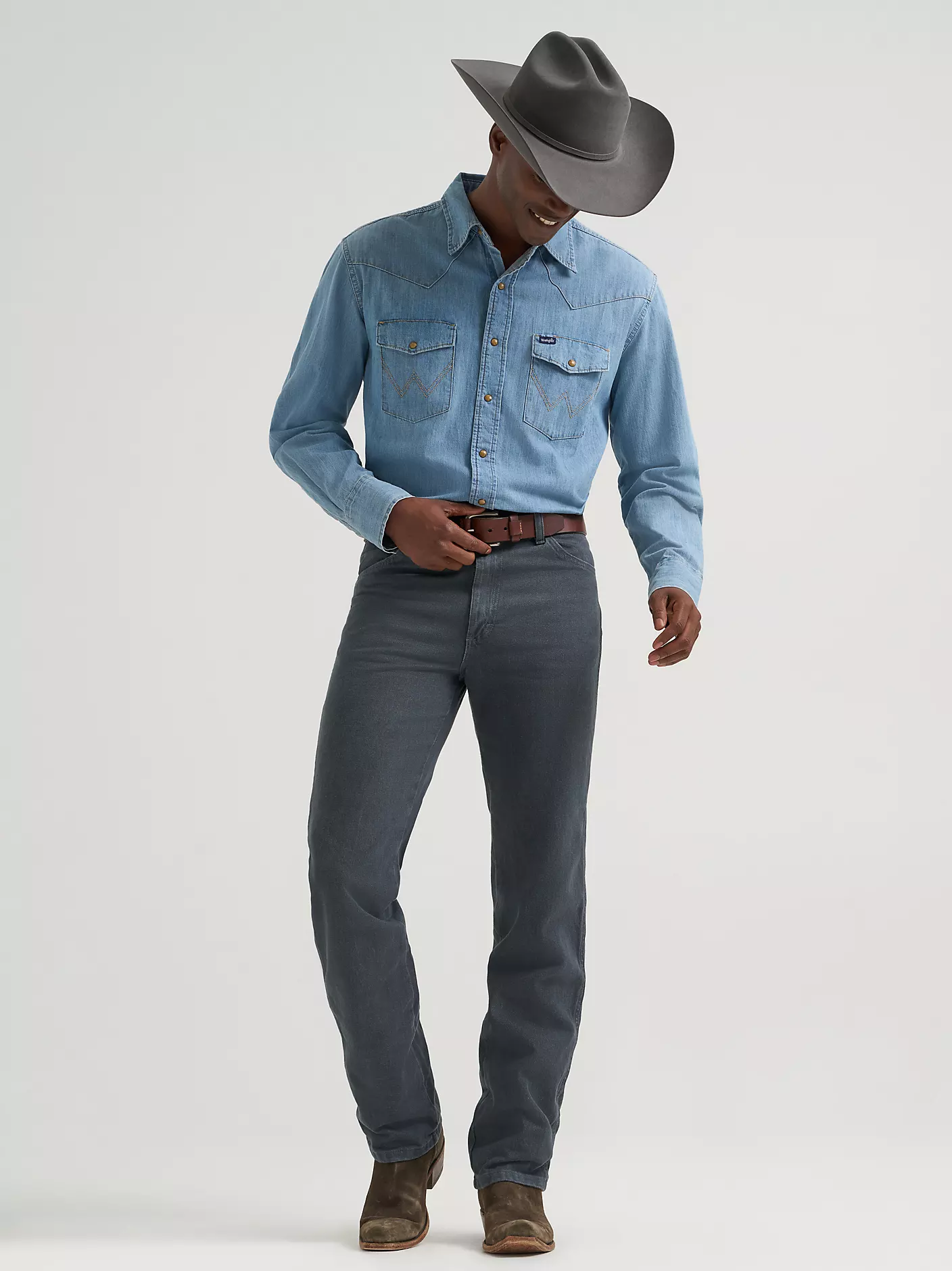 ® Cowboy Cut® 차콜그레이 슬림핏 진