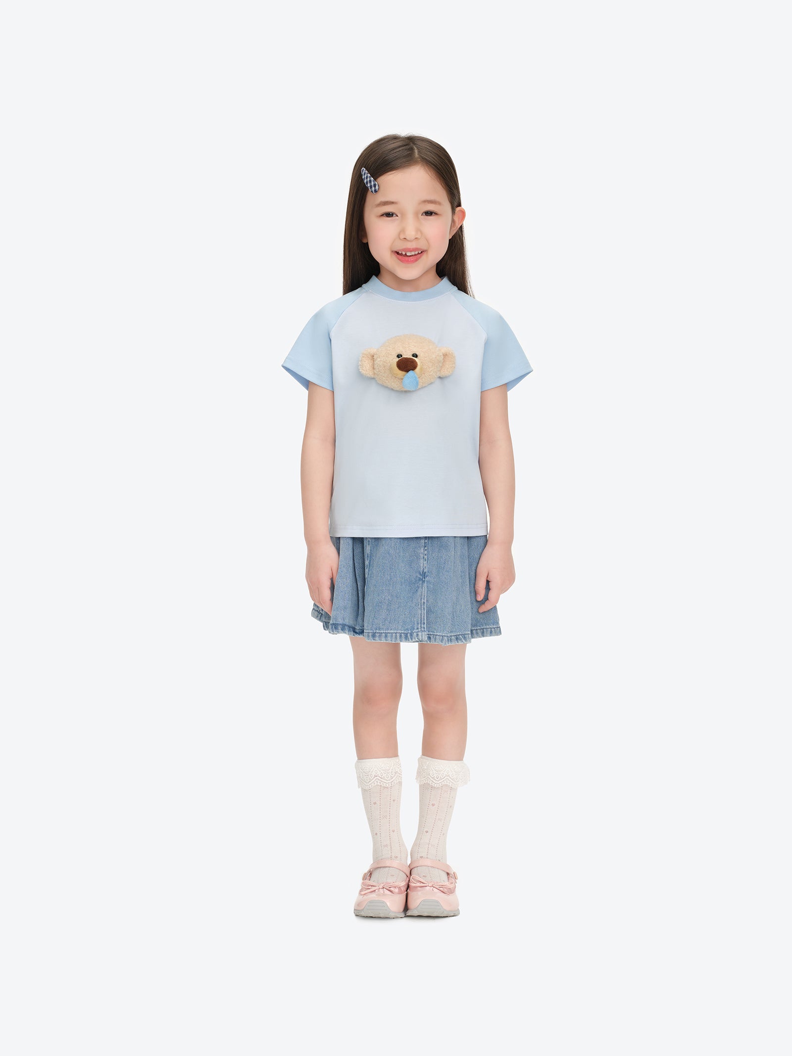 BabyBear 멍한 표정 티셔츠 블루 상세 이미지 2