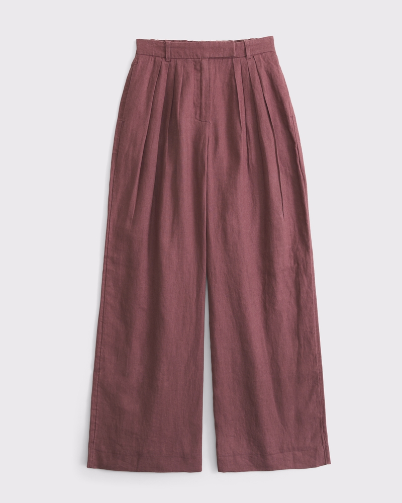 100% Linen Curve Love High Rise Tailored Palazzo Pant 상세 이미지 6