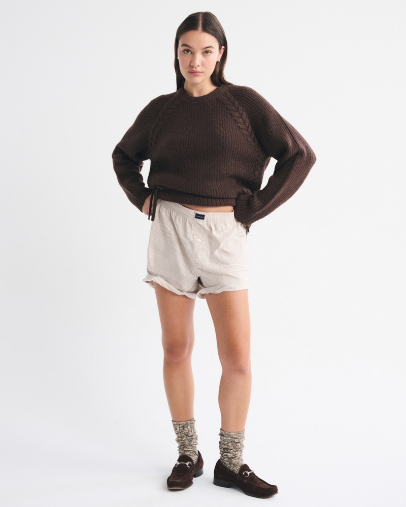 Dad Lace-Up Crew Sweater 상세 이미지 2