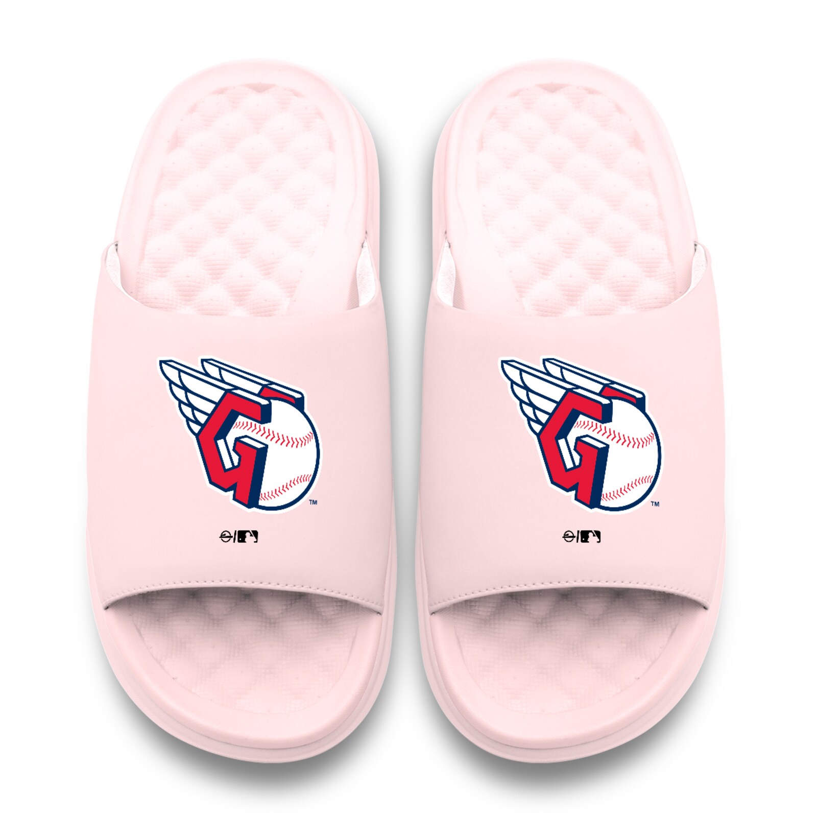 유소년 Cleveland Guardians ISlide 핑크 프라이머리 모티브 슬라이드 샌들 상세 이미지 3
