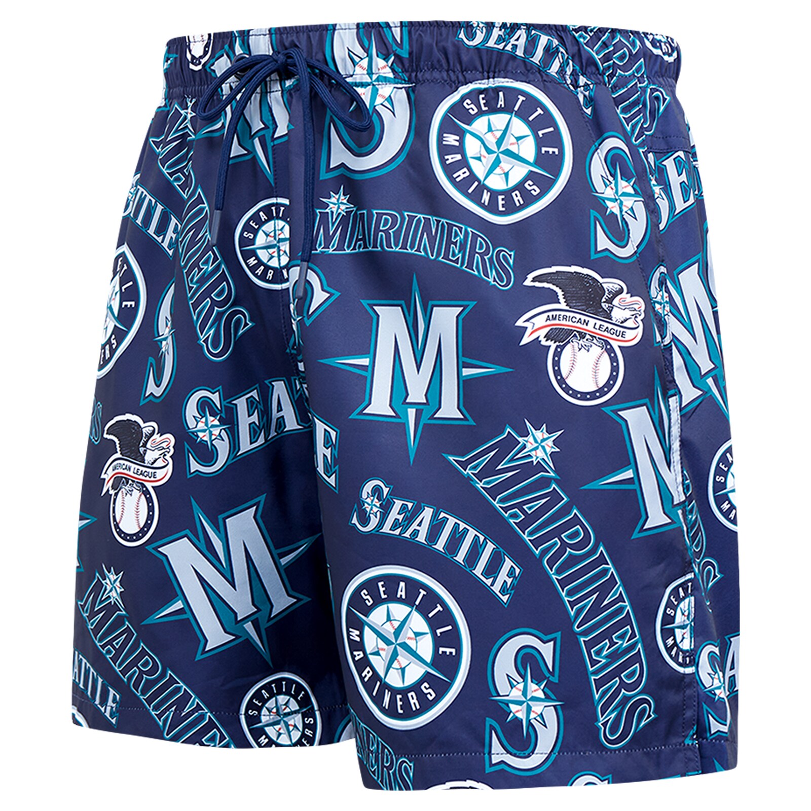 남성용 Seattle Mariners Pro Standard 네이비 Toss Logo 우븐 반바지 상세 이미지 3