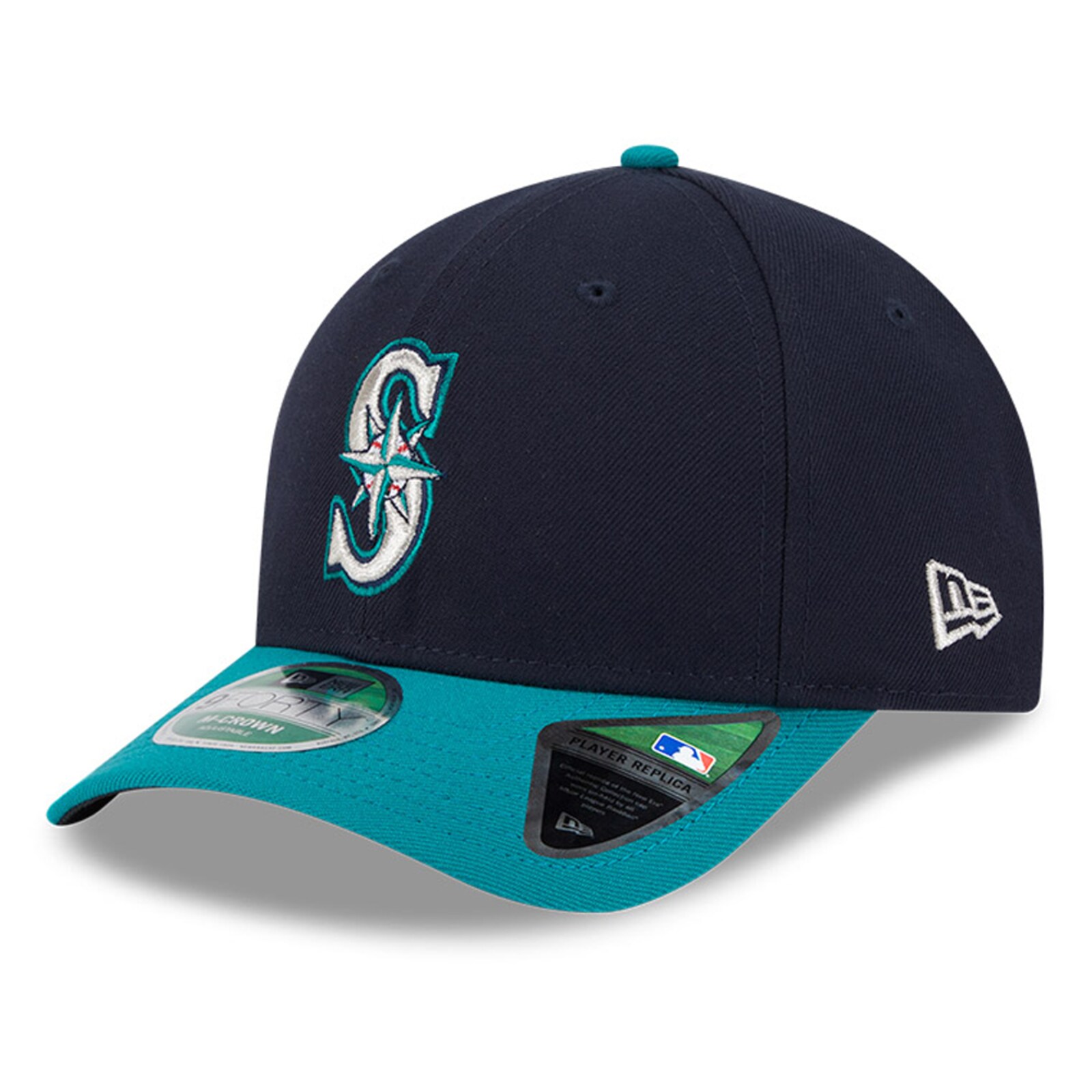 남성용 Seattle Mariners New Era 네이비 플레이어 레플리카 9FORTY 조절식 모자 상세 이미지 2