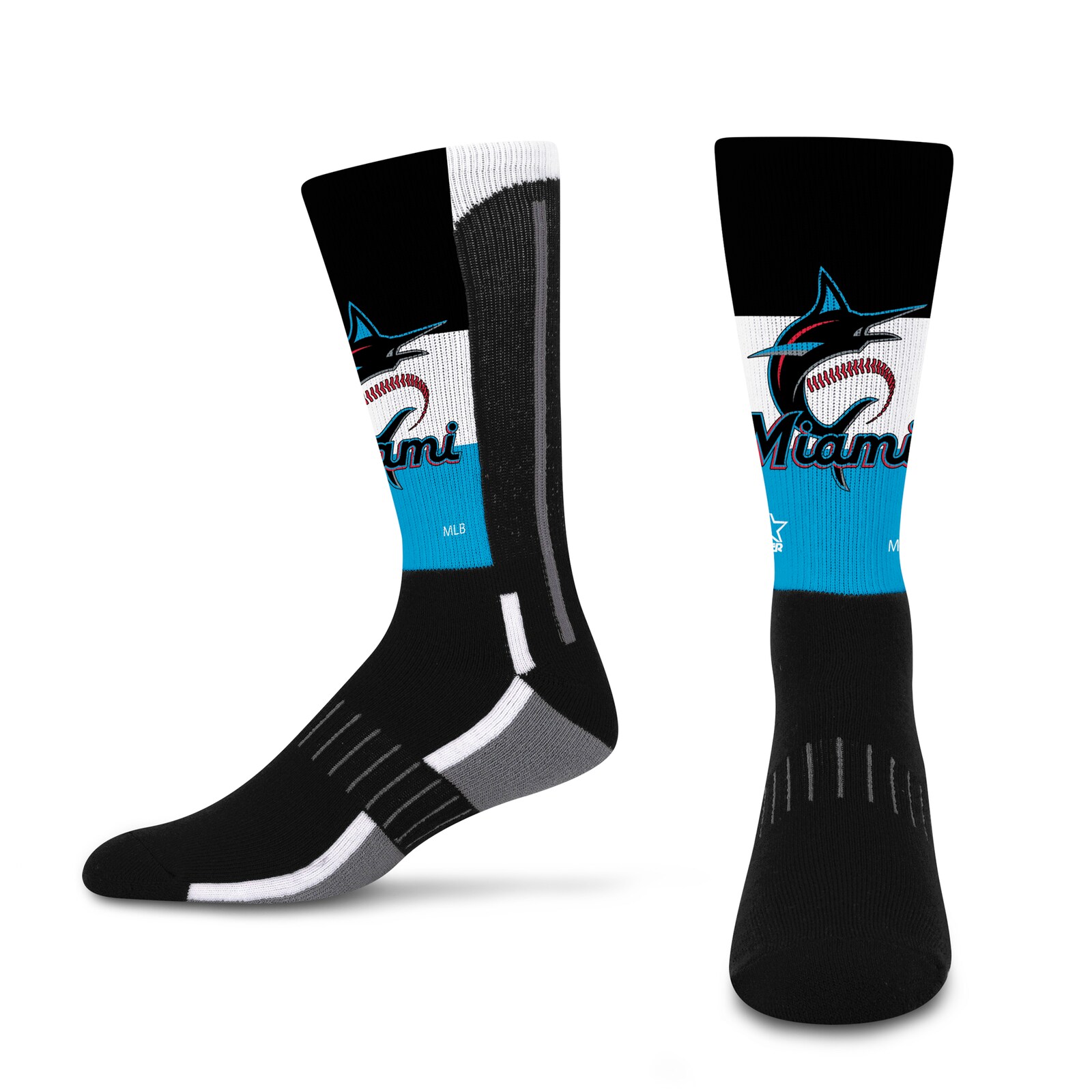 남녀공용 Miami Marlins Starter 빅 에너지 네오 2팩 크루 양말 세트 상세 이미지 5