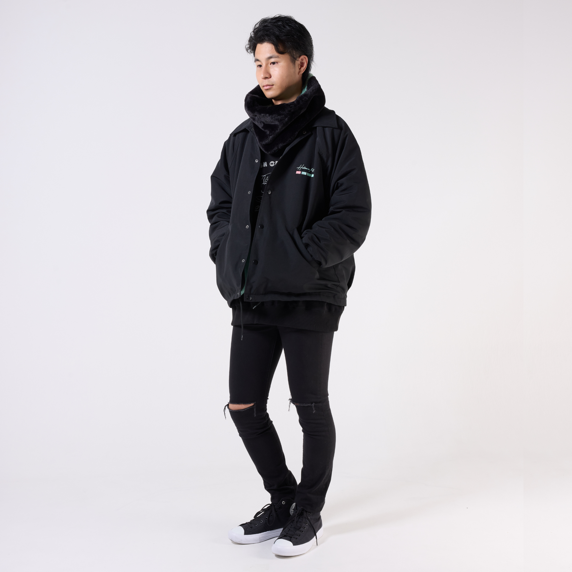 (Goods - Outerwear) Hatsune Miku 인조 퍼 안감 코치 재킷 상세 이미지 11