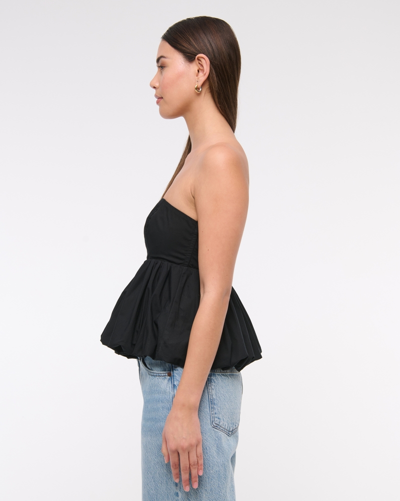 Strapless Bubble Hem Top 상세 이미지 4