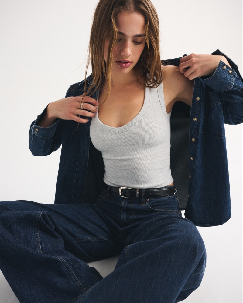 Bra-Free Rib V-Neck Tank