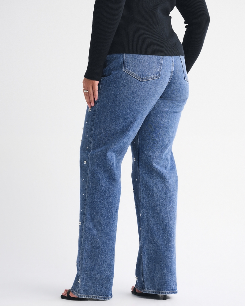 Curve Love High Rise 90s Relaxed Pearl Embellished Jean 상세 이미지 5