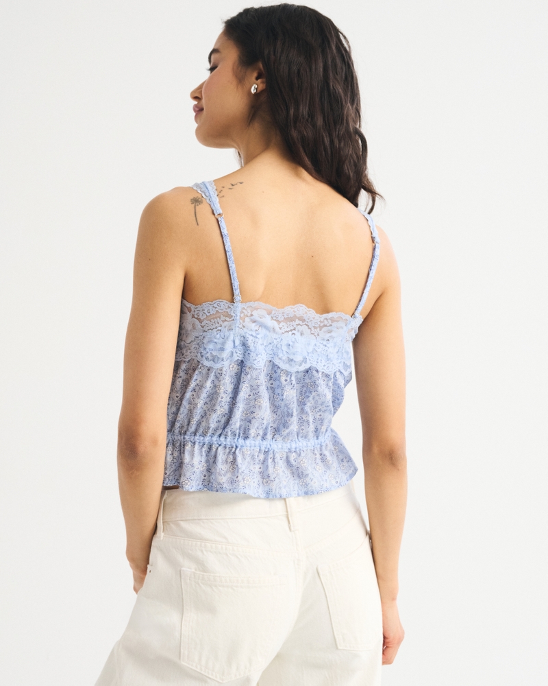 Lace-Trim Cinched Button-Through Cami 상세 이미지 5