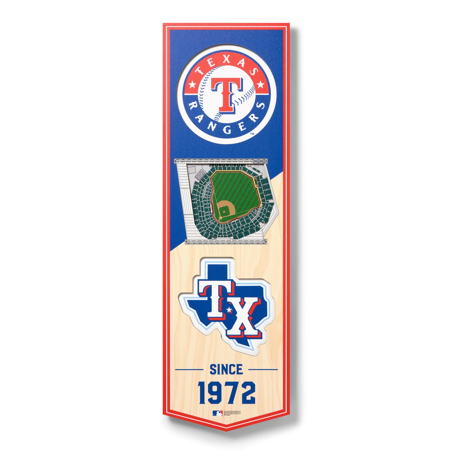 Texas Rangers IDNA 6 x 19 3D StadiumView 배너 상세 이미지 2