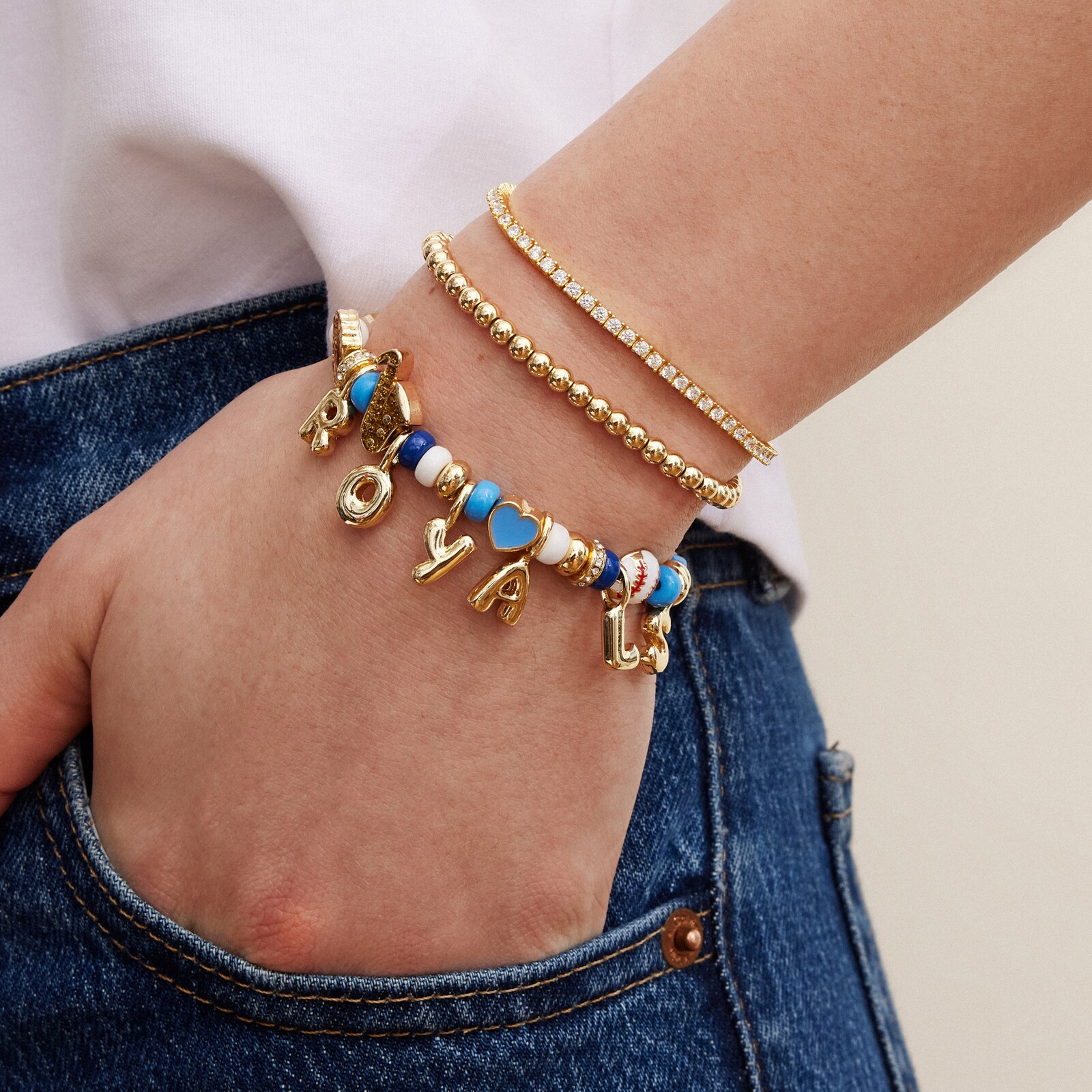 Kansas City Royals BaubleBar Motif 비즈 팔찌 상세 이미지 3