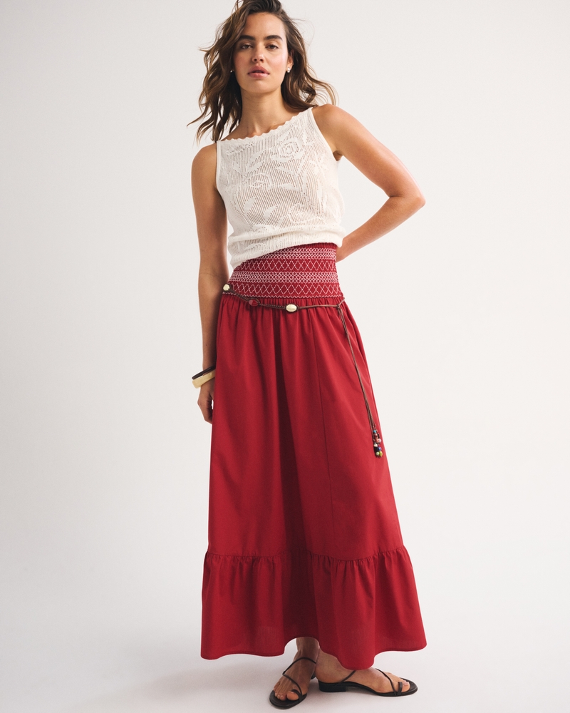 A&F Sydney Smocked Convertible Midi Dress 상세 이미지 2