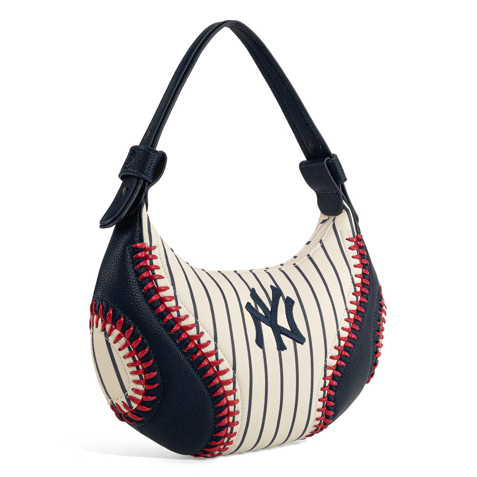 New York Yankees Montana West 화이트 숄더 호보백 상세 이미지 2