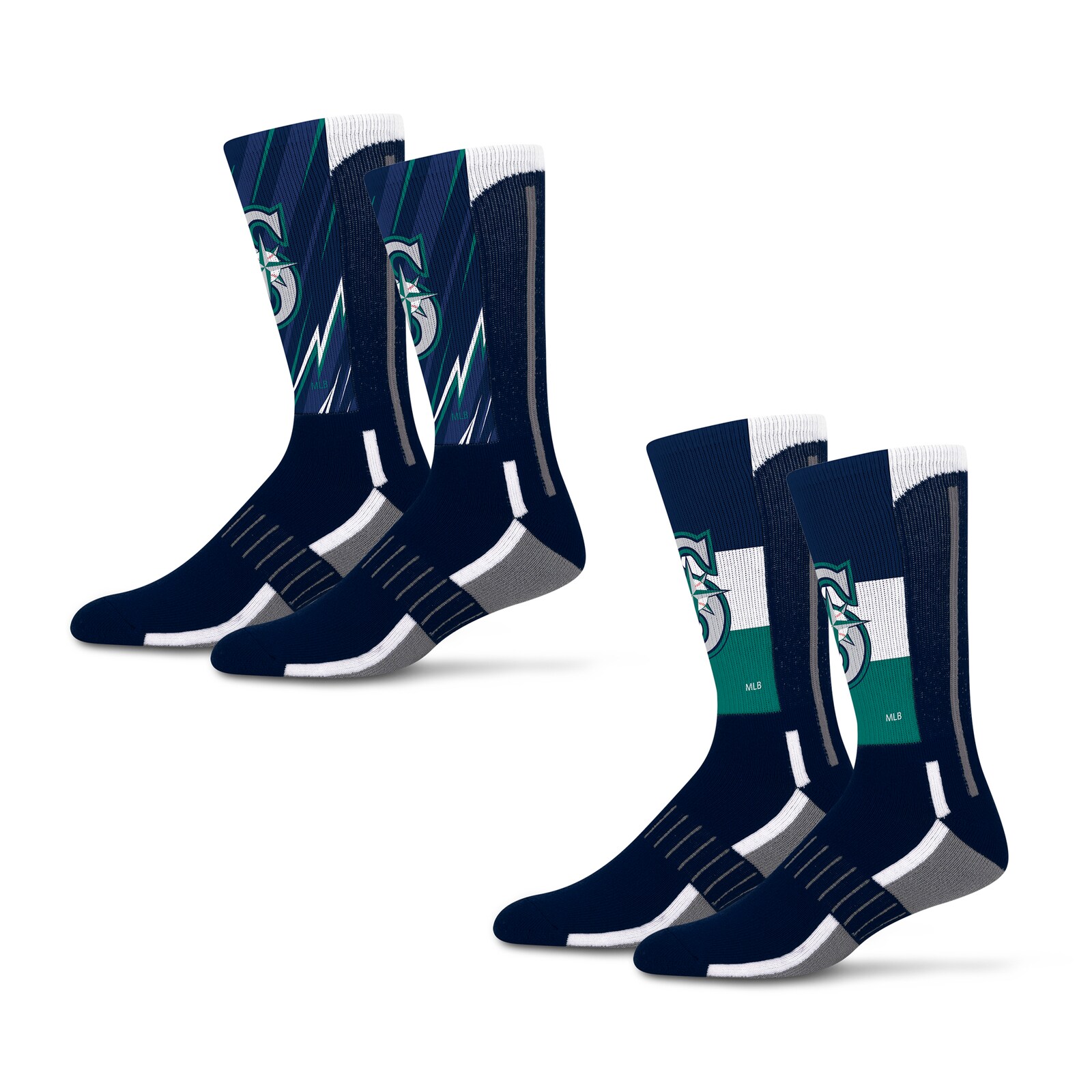 남녀공용 Seattle Mariners Starter Big Energy Neo 크루 양말 2팩 세트 상세 이미지 2