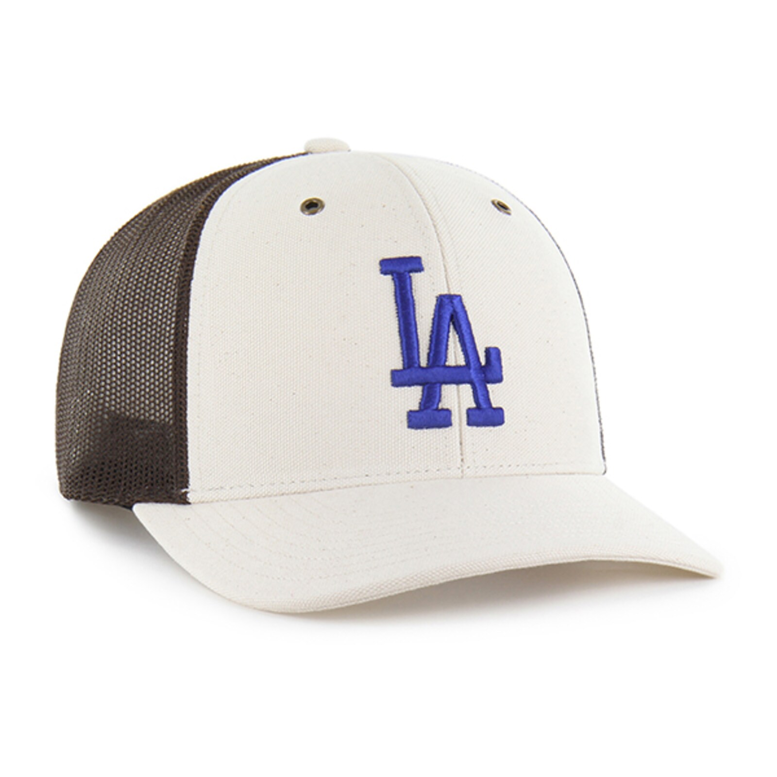 남성용 Los Angeles Dodgers Carhartt x '47 내추럴/브라운 무염색 트러커 조절식 모자 상세 이미지 3
