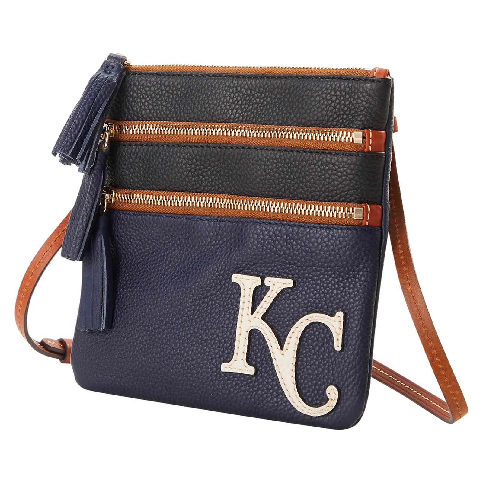 Kansas City Royals Dooney & Bourke Infield 트리플 지퍼 크로스백 상세 이미지 2