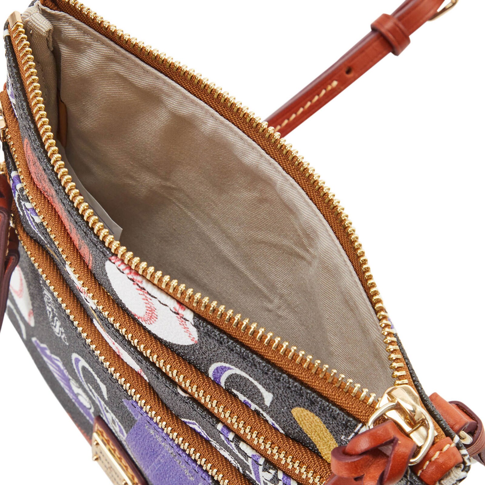 Colorado Rockies Dooney & Bourke Game Day 트리플 지퍼 크로스백 상세 이미지 4