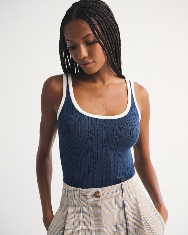 Pointelle Scoopneck Sweater Tank 상세 이미지 3