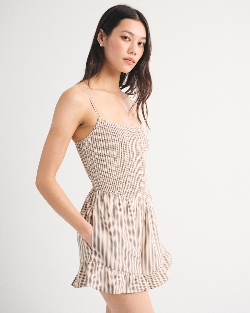A&F Sydney Smocked Dipped-Waist Romper 상세 이미지 5
