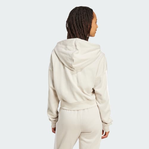 Essentials 3-Stripes French Terry Crop Hoodie 상세 이미지 2