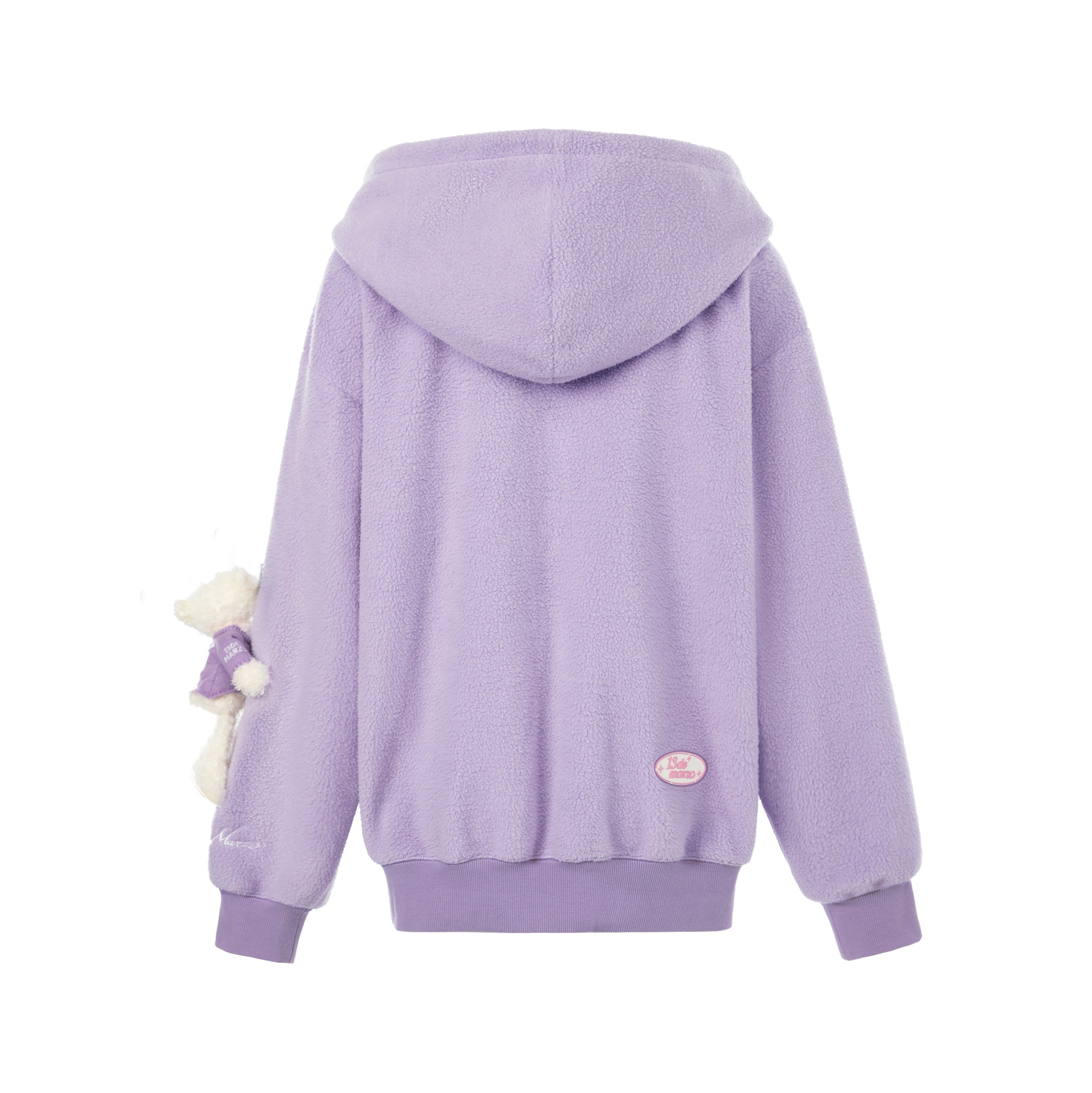 Kuromi Bear 스카프 플리스 후드 티셔츠 상세 이미지 3
