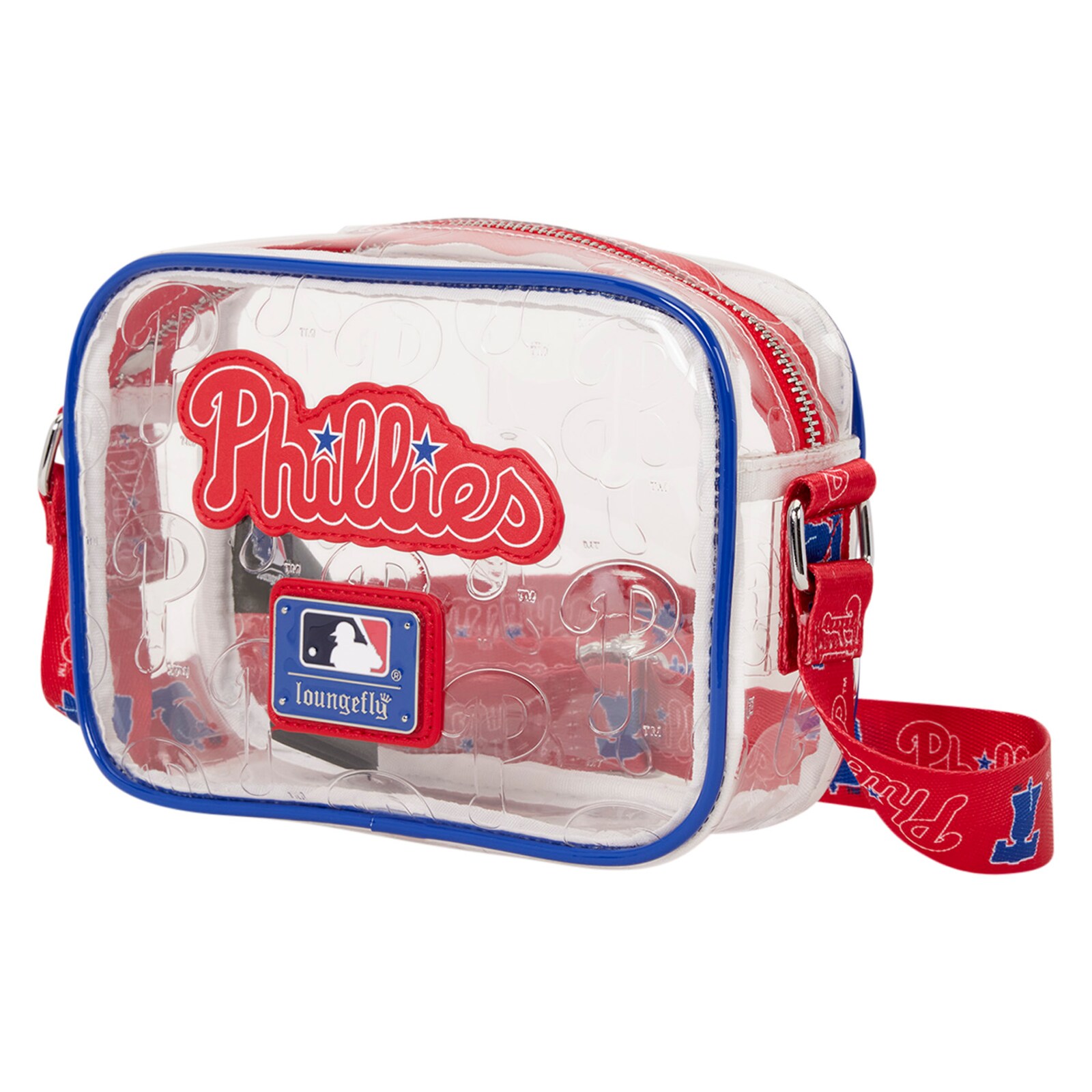 Philadelphia Phillies Loungefly 투명 올오버 로고 크로스바디 가방 상세 이미지 3