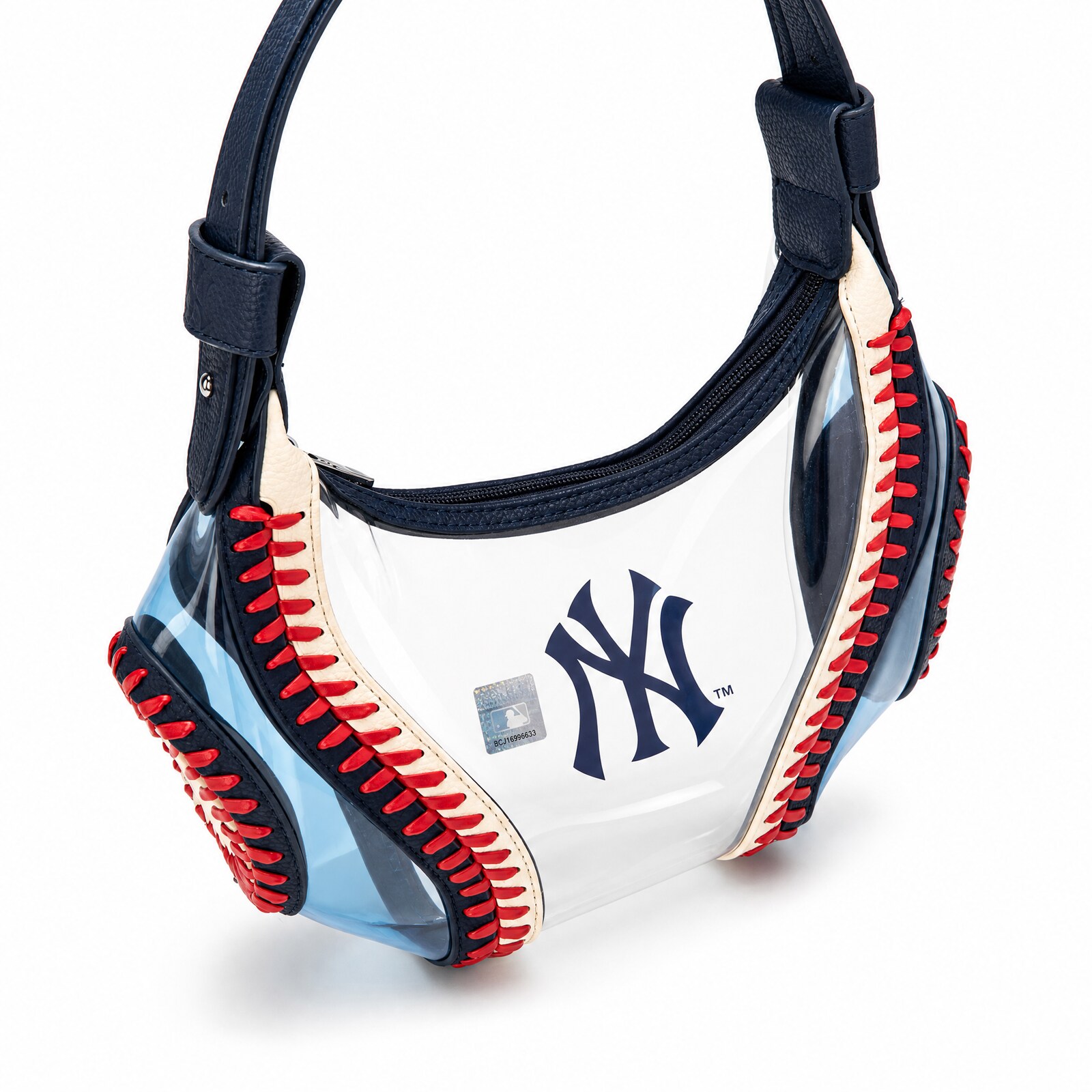 New York Yankees Montana West 투명 슬라우치 숄더백 상세 이미지 7