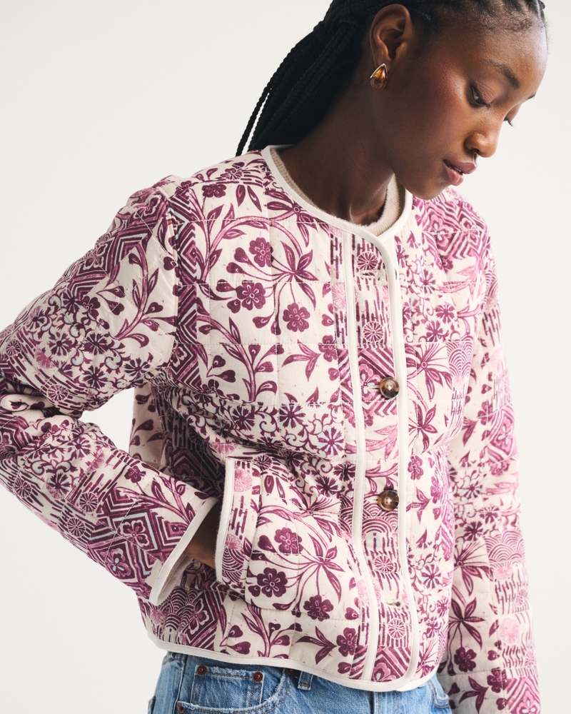 Collarless Quilted Jacket 상세 이미지 3