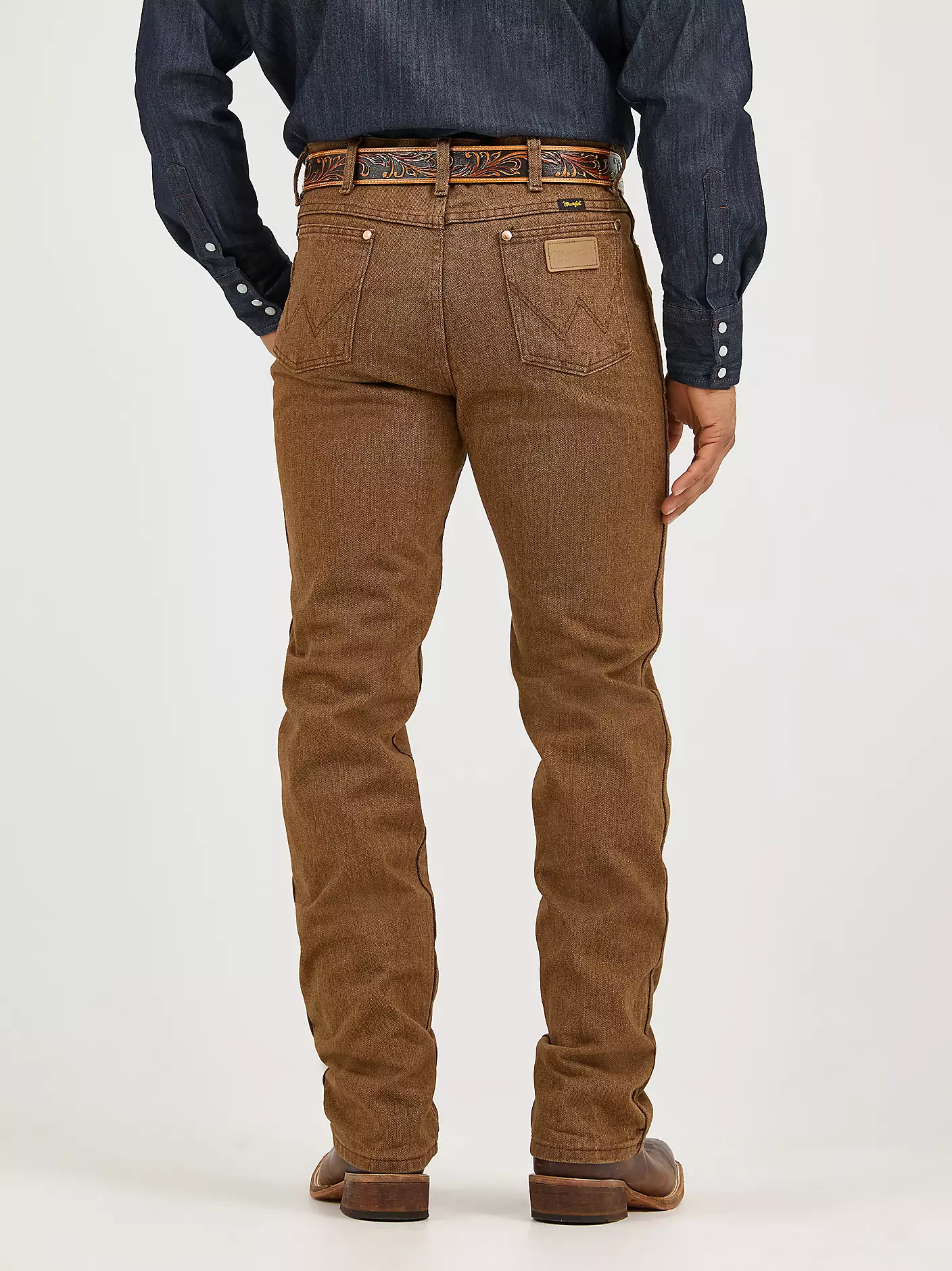 블랙 위스키 색상의 카우보이 컷® 슬림 핏 남성용 청바지 (Wrangler®) 상세 이미지 3
