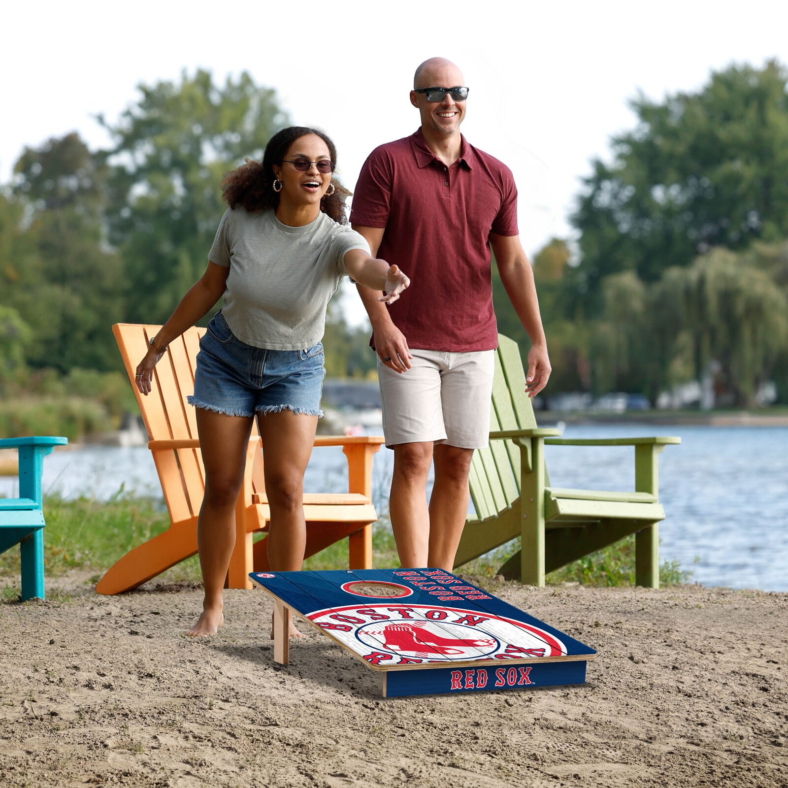 Boston Red Sox IDNA 2' x 3' 코른홀 게임(가방 포함) 상세 이미지 7