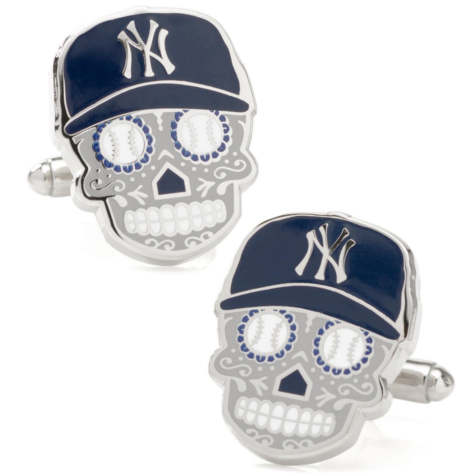 남성용 New York Yankees 네이비 슈거 스컬 커프스 링크 상세 이미지 2