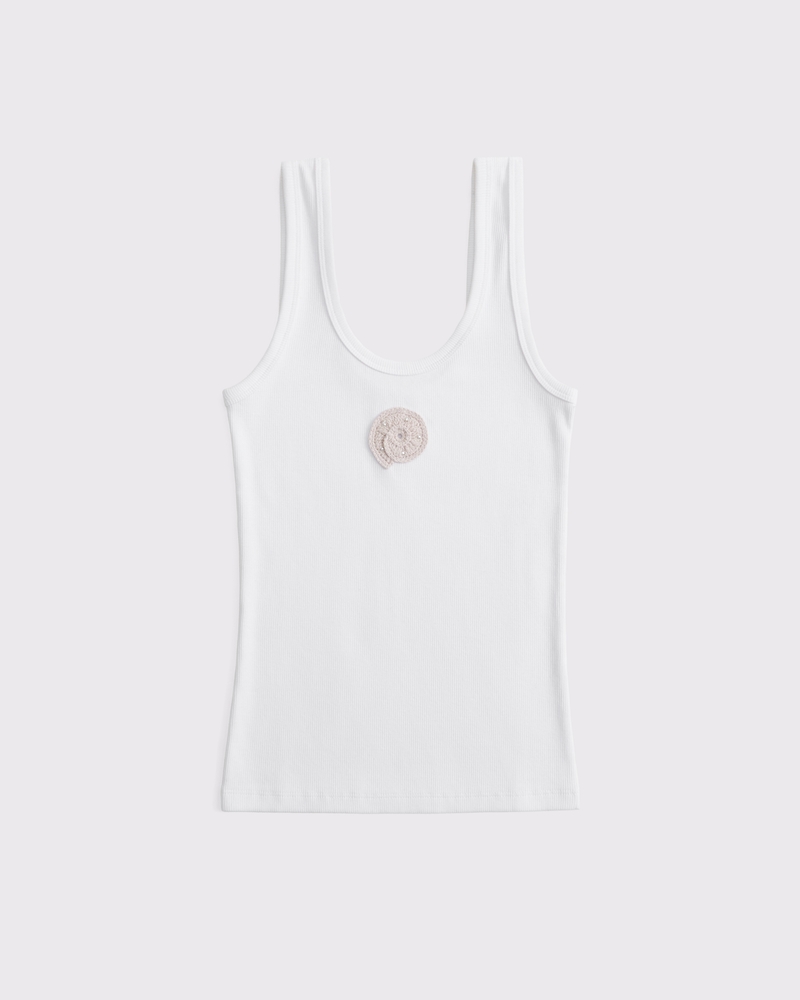 Crochet-Style Shell Rib Scoopneck Tank 상세 이미지 5