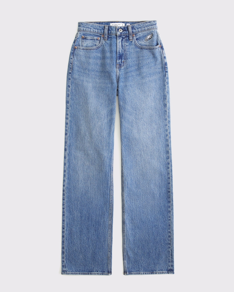 Curve Love High Rise 90s Relaxed Philadelphia Eagles Embroidered Jean 상세 이미지 8