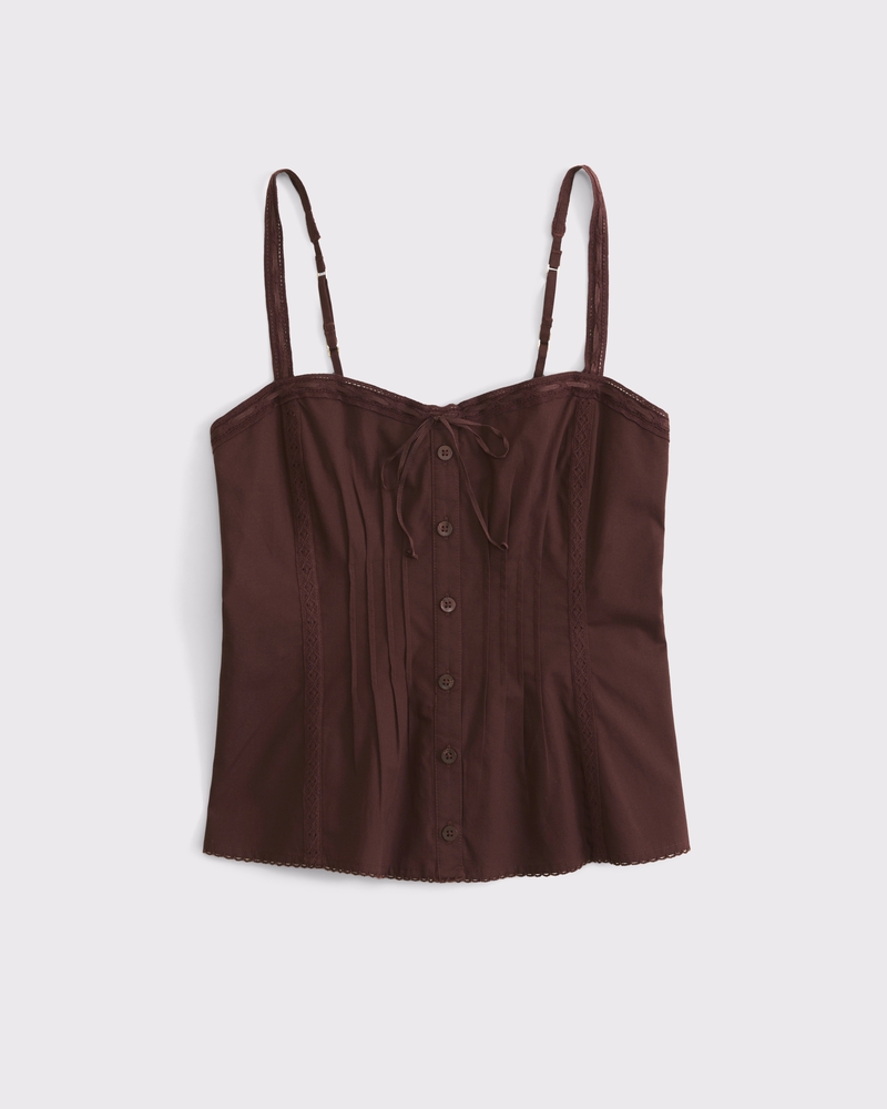 Tie-Front Lace-Trim Cami 상세 이미지 6