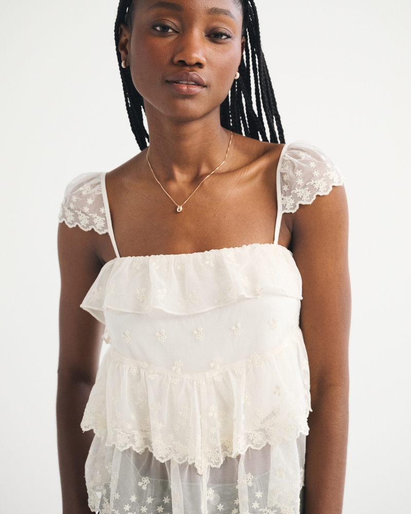 Embroidered Ruffle Cami 상세 이미지 3