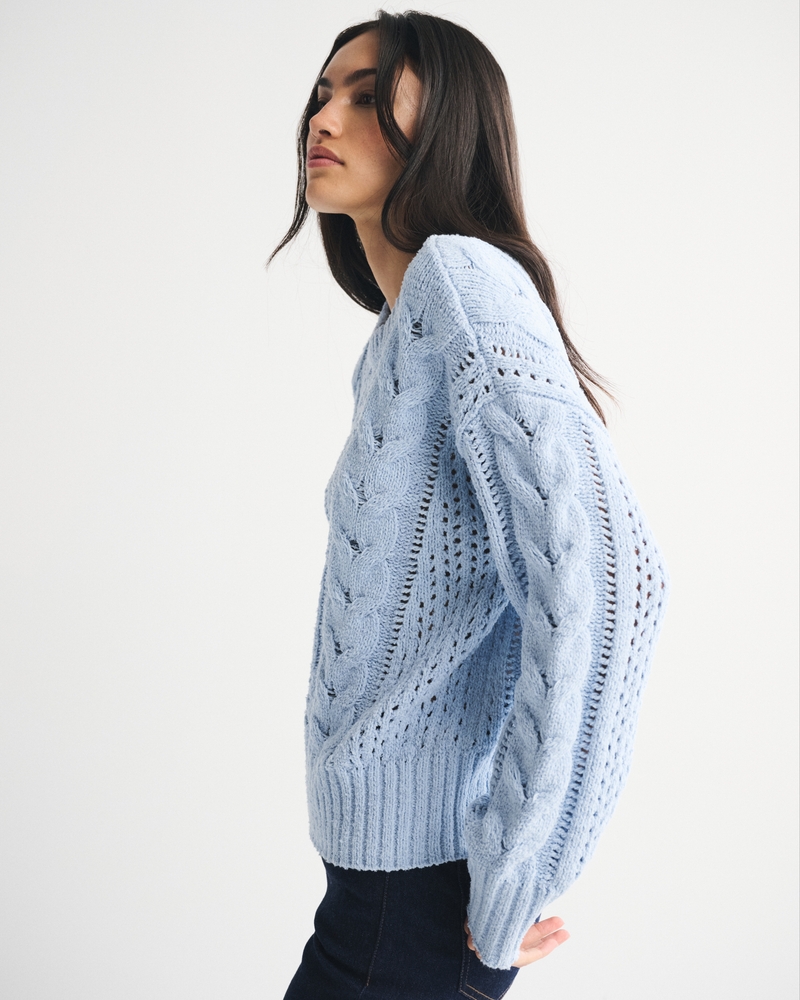 Textural Stitch Cable Crew Sweater 상세 이미지 4