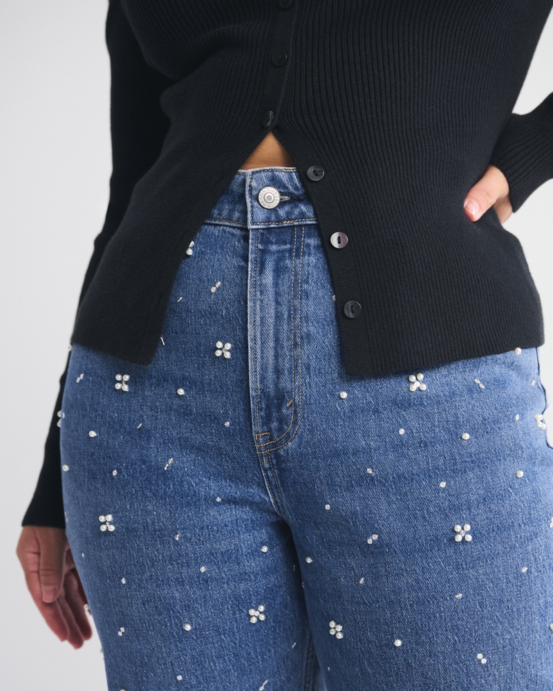 Curve Love High Rise 90s Relaxed Pearl Embellished Jean 상세 이미지 3