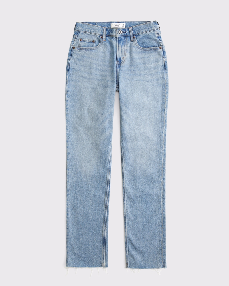 Curve Love Mid Rise 90s Straight Frayed Hem Jean 상세 이미지 7