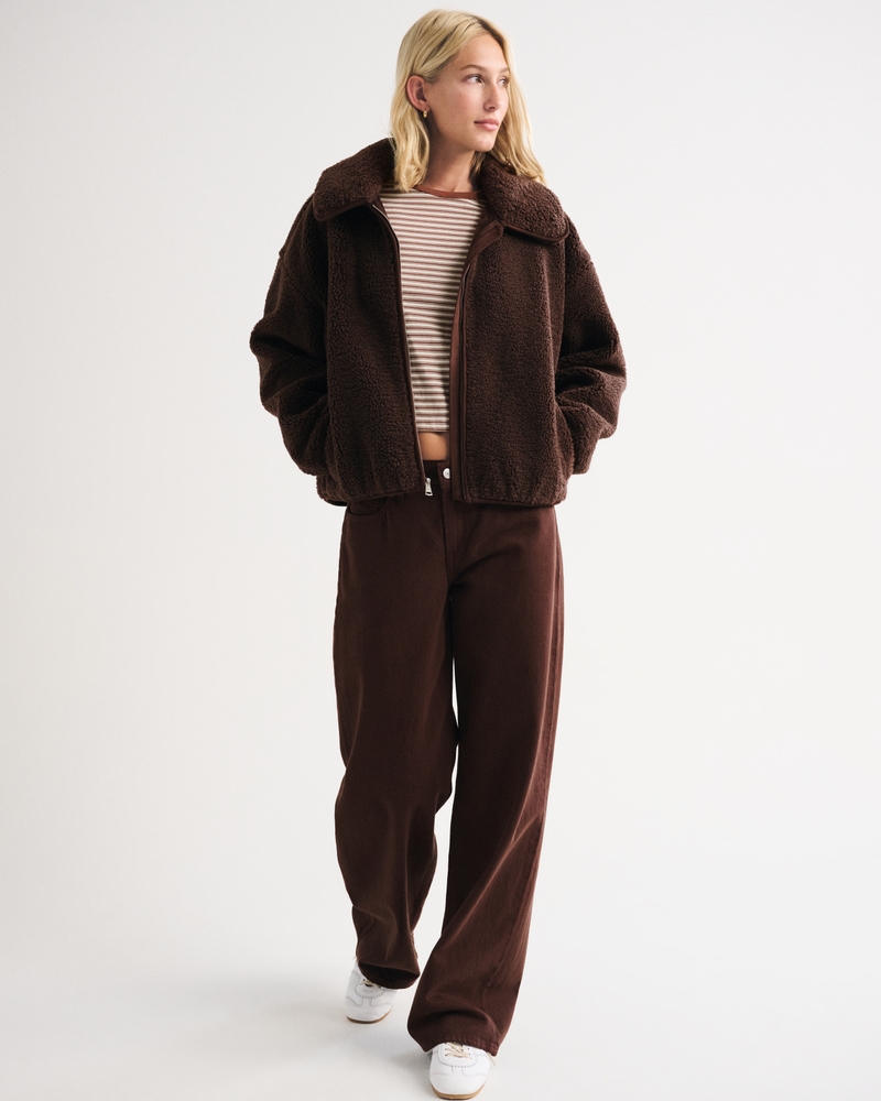 Collared Zip-Up Sherpa Jacket 상세 이미지 3