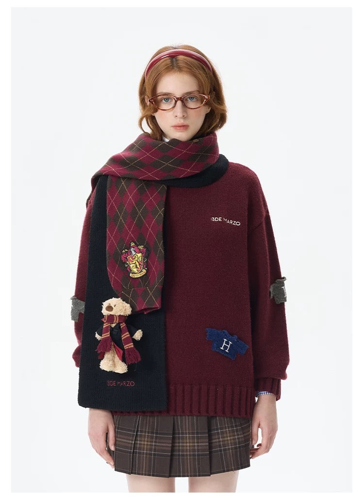 Harry Potter × 13DE MARZO 호그와트 4개 기숙사 베어 머플러 상세 이미지 3