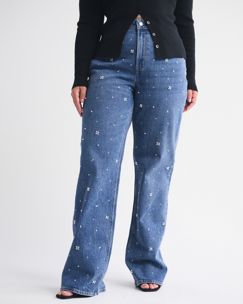 Curve Love High Rise 90s Relaxed Pearl Embellished Jean 상세 이미지 2