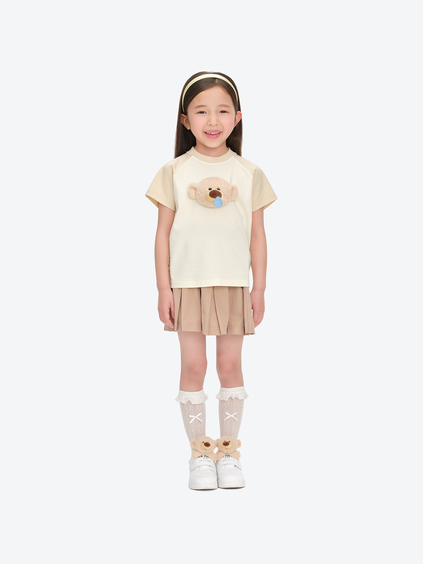 BabyBear 멍한 표정 티셔츠 카키 상세 이미지 2