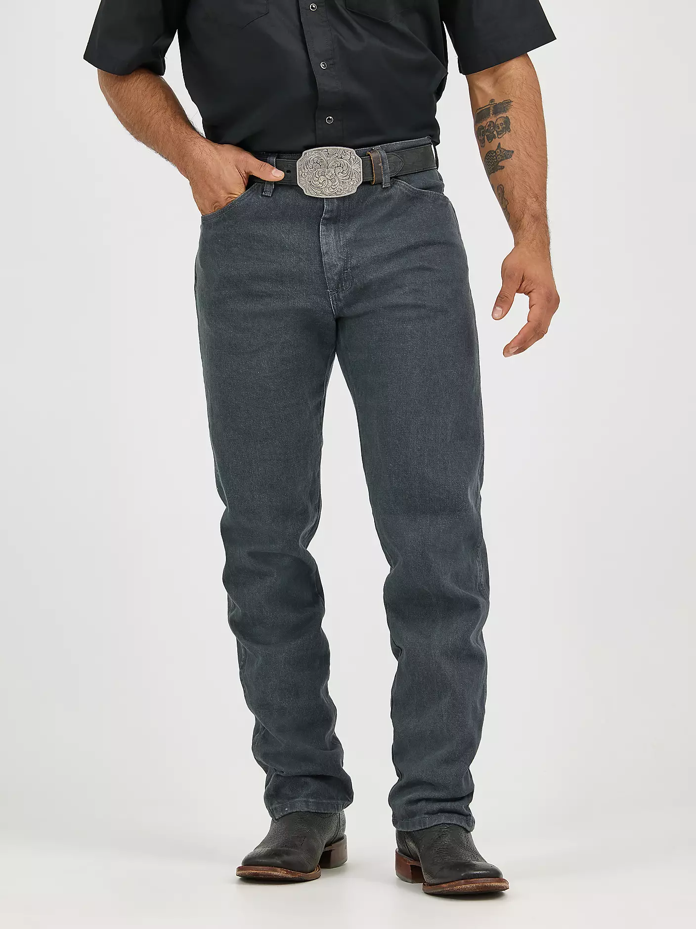 카우보이 컷® 오리지널 핏 차콜 그레이 진 Wrangler® 상세 이미지 7