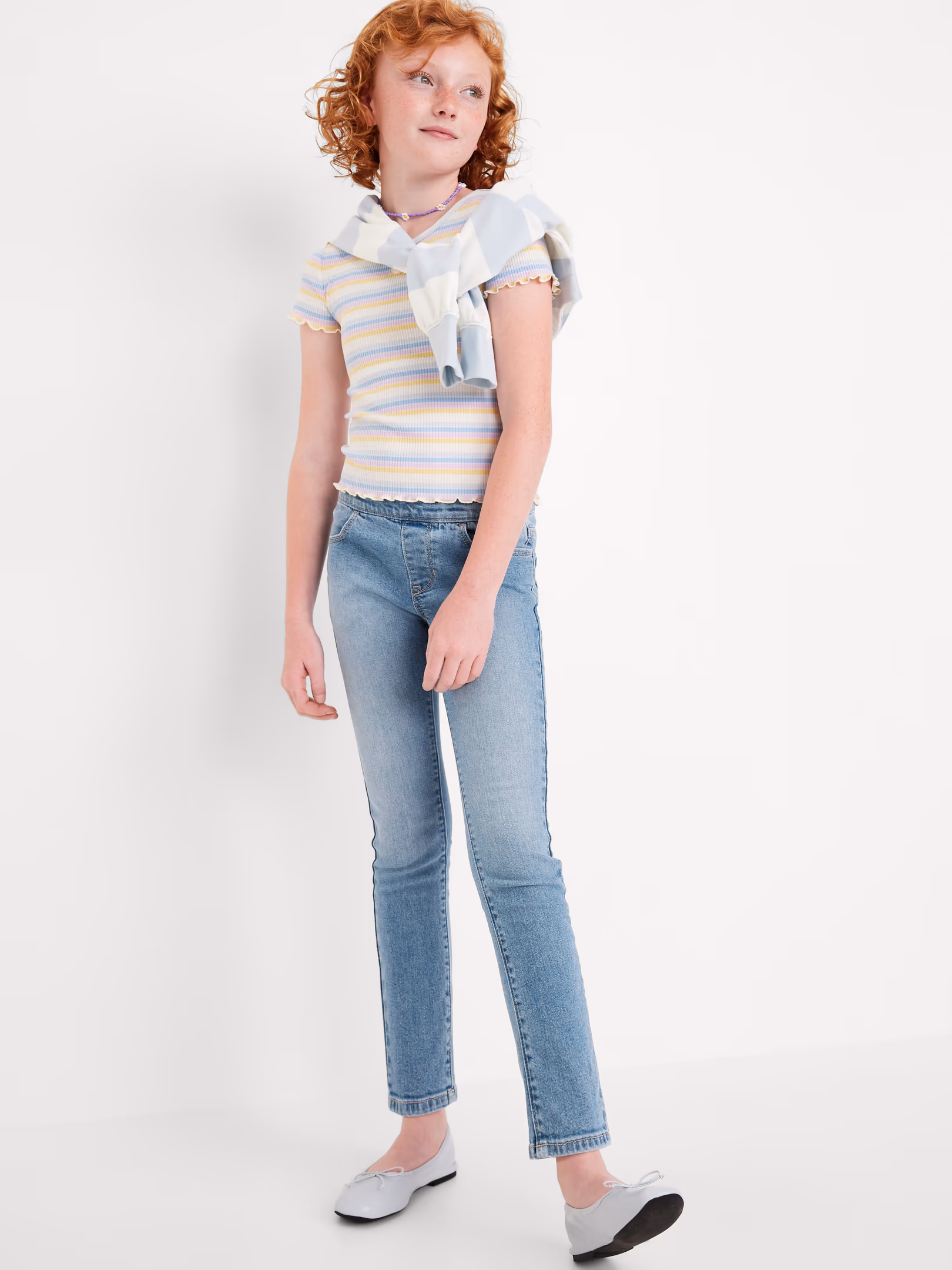 Wow Skinny Pull-On Jeans for Girls 상세 이미지 3